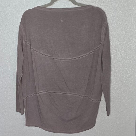 Lululemon Back In Action Long Sleeve *Fade - 6/8 Washed Lunar Rock - Picture 4 of 5
